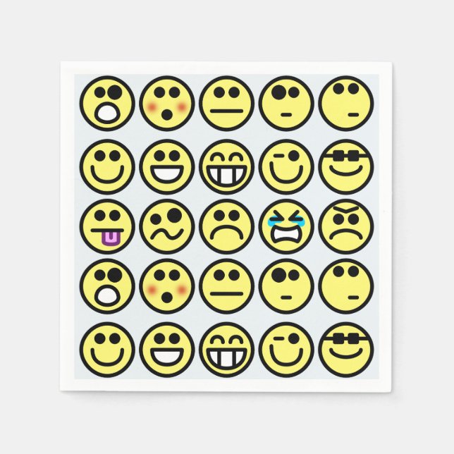 Emoticon-Flatterservietten Serviette (Vorderseite)