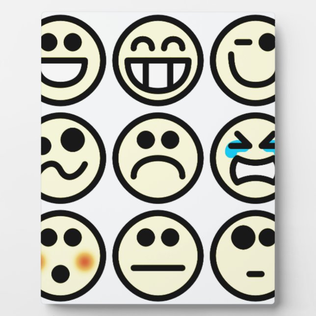 Emoticon-glückliches Gesicht Fotoplatte (Vorderseite)