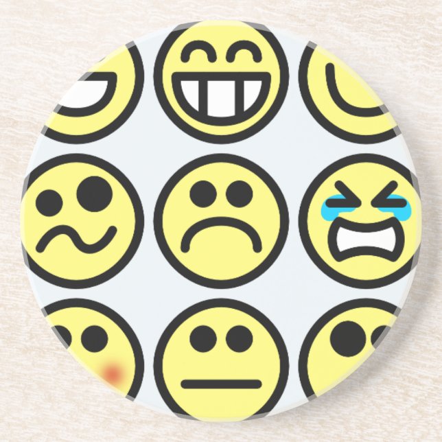 Emoticon-glückliches Gesicht Getränkeuntersetzer (Vorne)