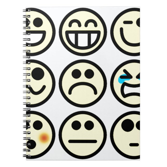 Emoticon-glückliches Gesicht Notizblock (Vorderseite)