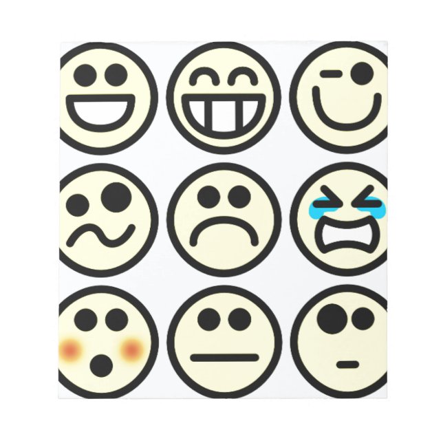 Emoticon-glückliches Gesicht Notizblock (Vorderseite)
