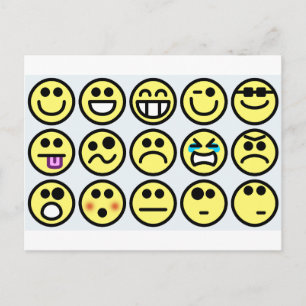 Emoticon glückliches Gesicht Postkarte
