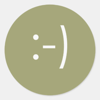 Emoticon - Lächeln Runder Aufkleber
