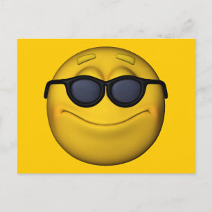 Emoticon mit Sonnenbrille Postkarte