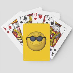 Emoticon mit Sonnenbrille Spielkarten