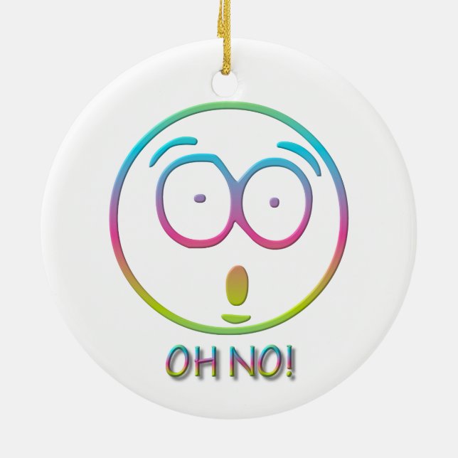 Emoticon "Oh nein!" Keramikornament (Hinten)