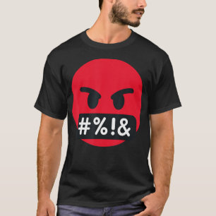 Emoticon Schweres Gesicht mit Symbolen für den Mun T-Shirt