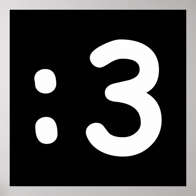 Emoticon visage chat : 3 Poster (Devant)