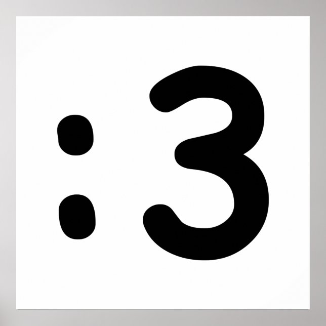 Emoticon visage chat : 3 Poster (Devant)