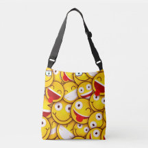 Emoticons im flachen Entwurf - Kreuz-Körper Tasche