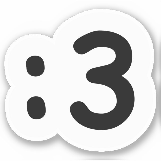 Émoticule face chat : 3 Sticker (Devant)