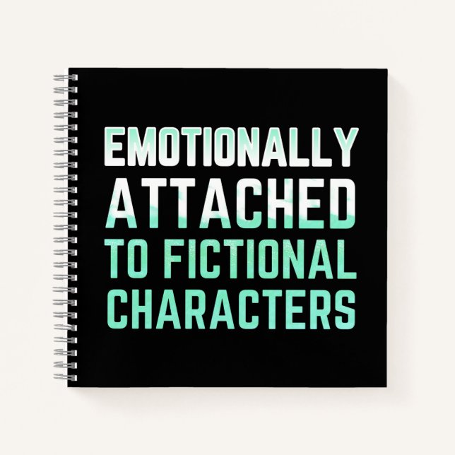 emotional an fiktive Zeichen angehängt Notizbuch (Vorderseite)