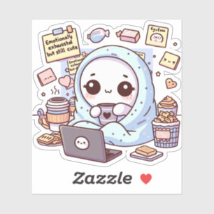 Emotional erschöpft, aber immer noch süß Kawaii Me Aufkleber