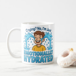 Emotional hydratisierte lustige Tränen-Cartoon Kaffeetasse