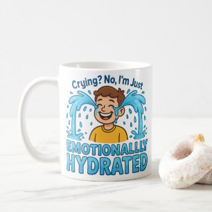 Emotional hydratisierte lustige Tränen-Cartoon Kaffeetasse