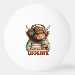 Emotional Offline Highland-Kuh-Grafik  Tischtennisball