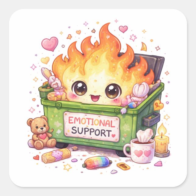 Emotional Support Fire Sticker (Vorderseite)