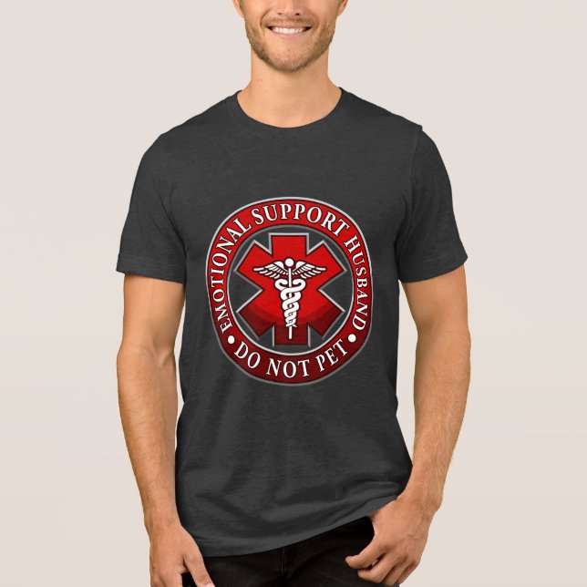 Emotional Support Husband Tri-Blend Shirt (Vorderseite)