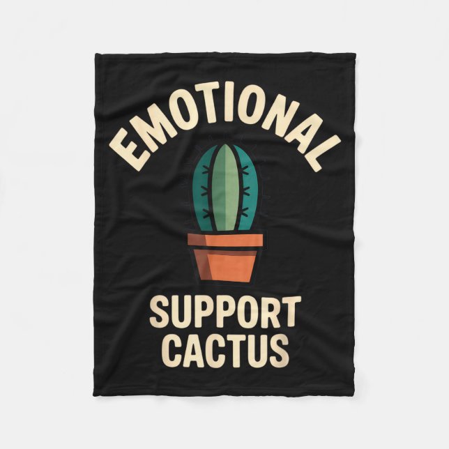Emotional Suprt Cactus Funny Succulent Humor Outfi Fleecedecke (Vorderseite)