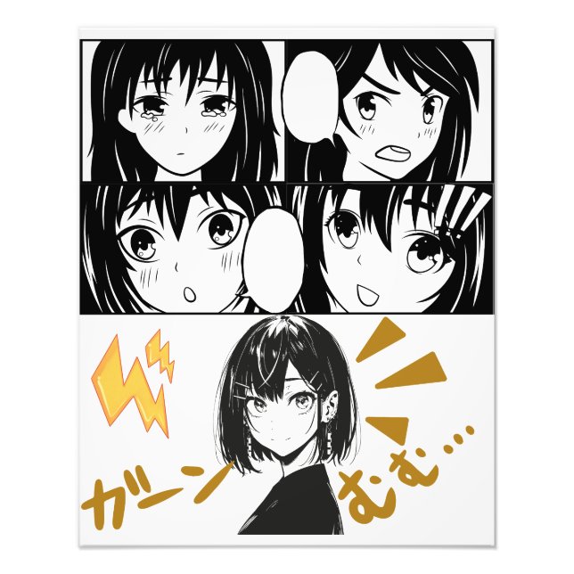 Emotionale Anime-Gitter. Kein BG Fotodruck (Vorne)