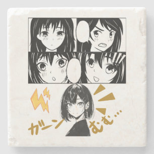 Emotionale Anime-Gitter. Kein BG Steinuntersetzer