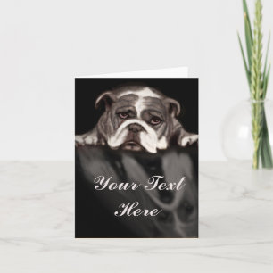 Emotionale Anmerkungskarte der traurigen Bulldogge Karte