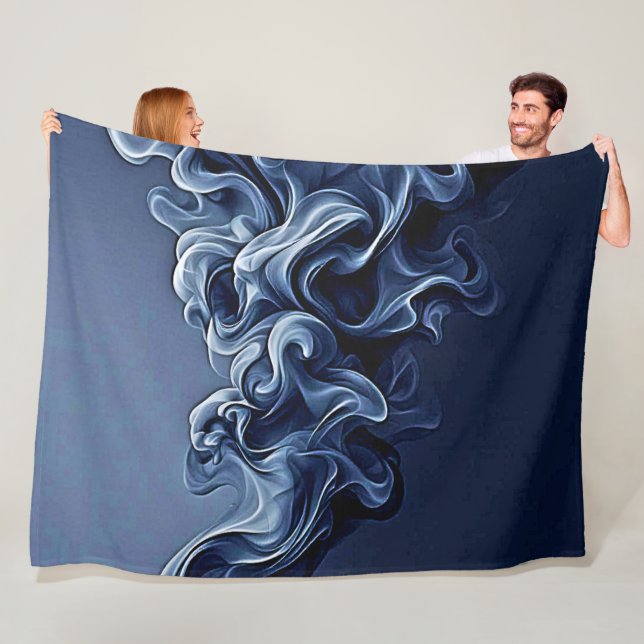 Emotionale blaue Rauchkunst Fleecedecke (Beispiel)