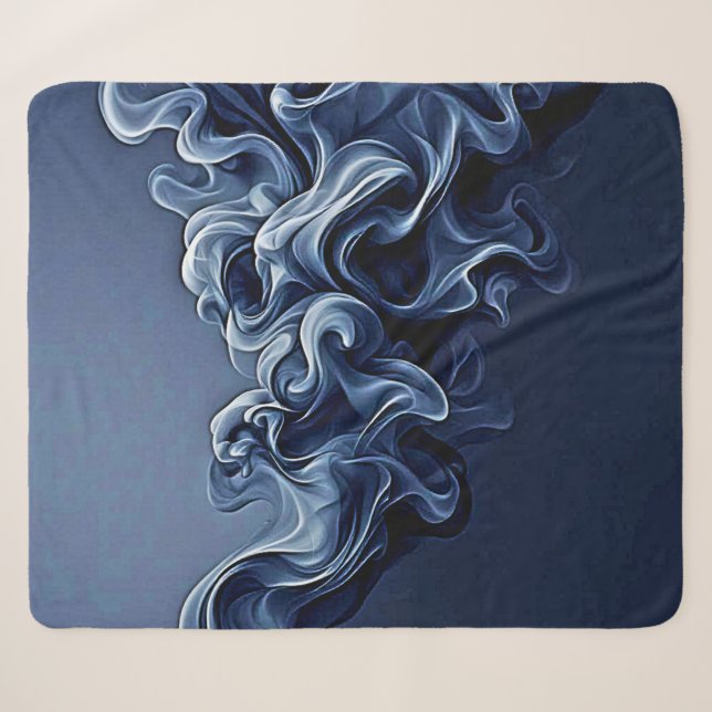 Emotionale blaue Rauchkunst Sherpadecke (Vorderseite (Horizontal))