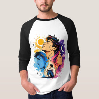 Emotionale Essenz – Expressives Umriss-Kunst T-Shi T-Shirt