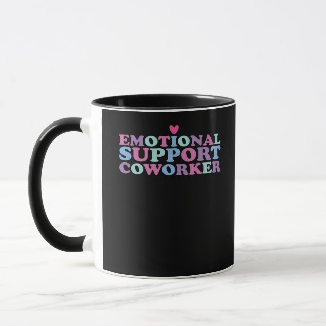 Emotionale Hilfe Coworker Chill Meme und Viral Tasse (Links)