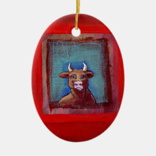 Emotionale KUNST Spaß des traurigen empörten Keramik Ornament
