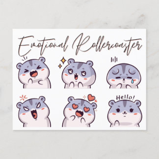 Emotionale Rollercoaster Hamster Postkarte