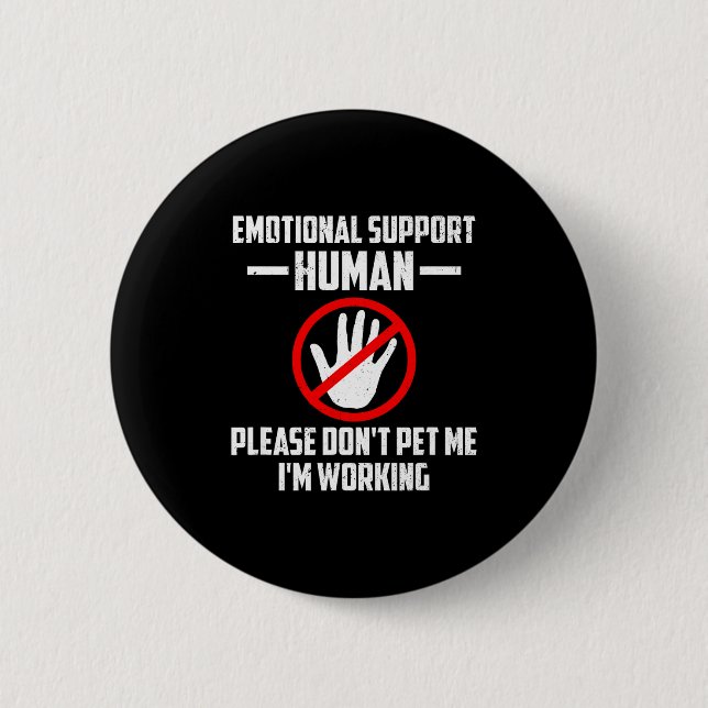 Emotionale-Unterstützung Mensch Halloween-Kostüm N Button (Vorderseite)