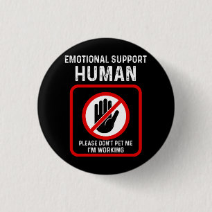 Emotionale Unterstützung menschliche Halloween-Kos Button