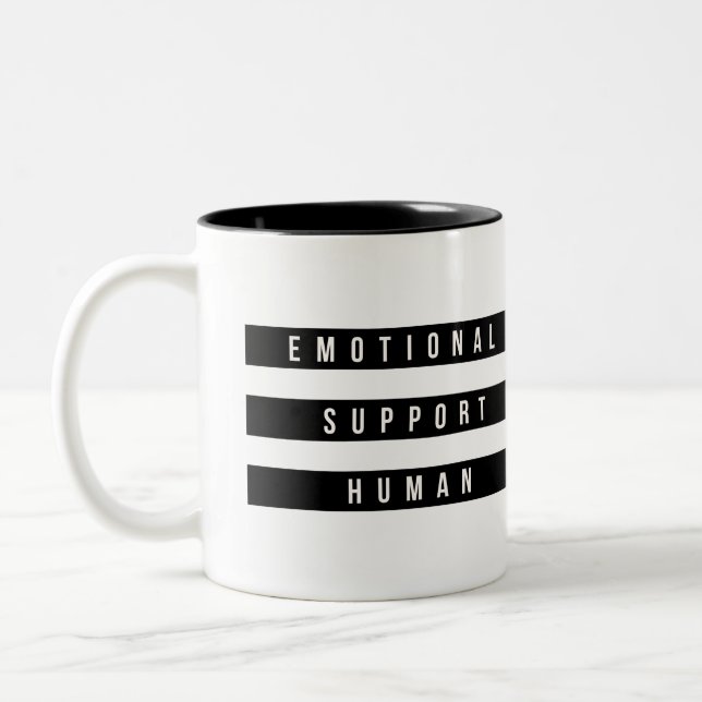 Emotionale Unterstützung Sprichwort des Menschen Zweifarbige Tasse (Links)