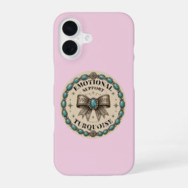 Emotionale Unterstützung Türkis Western Design iPhone 16 Hülle