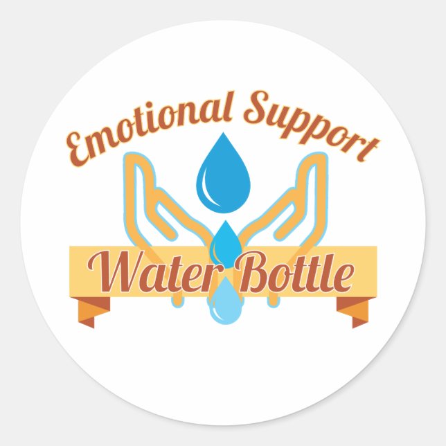 Emotionale Unterstützung Wasser Flasche Rundkleber Runder Aufkleber (Vorderseite)