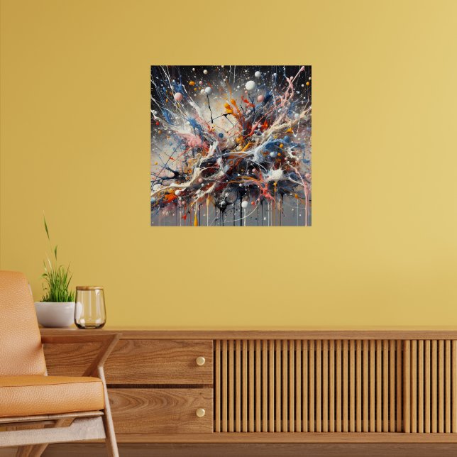 Emotionaler Farbschlag - Abstrakter Expressionist  Poster (Wohnzimmer 2)