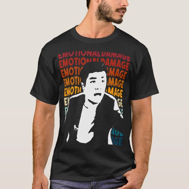emotionaler Schaden Meme Text wiederholen asiatisc T-Shirt (Vorderseite)