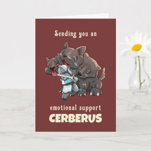 Emotionaler Support - Cerberus Grußkarte Karte