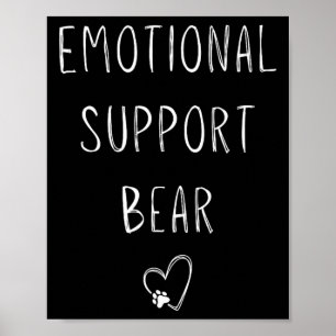 Emotionaler Unterstützungsbär! Heart Paw Print Wra Poster