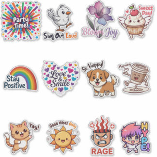 Emotionales Emoji-Sticker-Bundle – Süßer Ausdruck  Aufkleber
