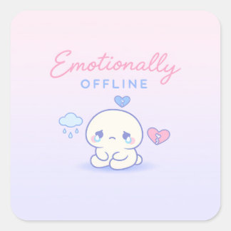 Emotionally Offline Aesthetic Introvert Quadratischer Aufkleber