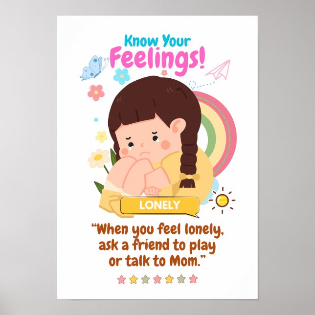 Emotionen bei Kindern mit Einsamkeit Poster (Vorne)
