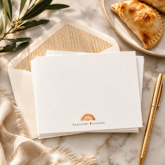 Empanada-Monogramm | Personalisierte flache Notizk Mitteilungskarte