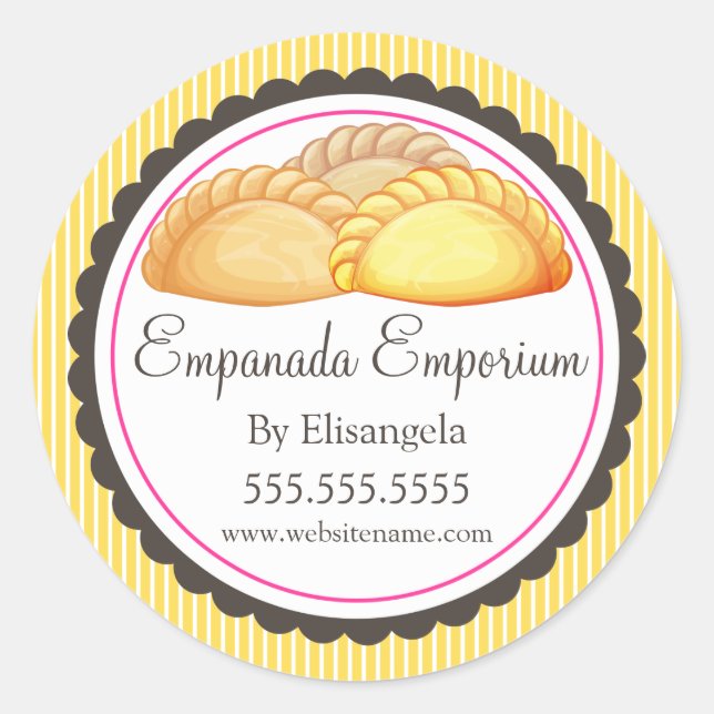 Empanada Umsatz Bäckerei Box Siegel Runder Aufkleber (Vorderseite)