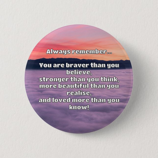 Empath Bravery Positives ermutigendes Zitat Button (Vorderseite)
