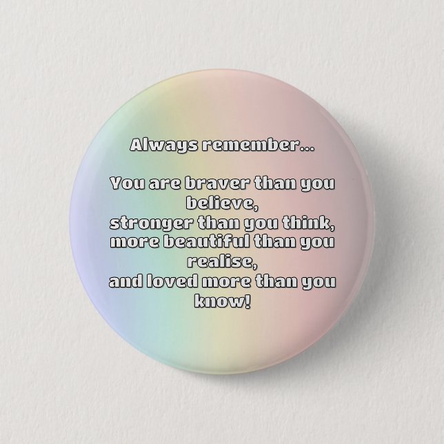 Empath Bravery Positives ermutigendes Zitat Button (Vorderseite)