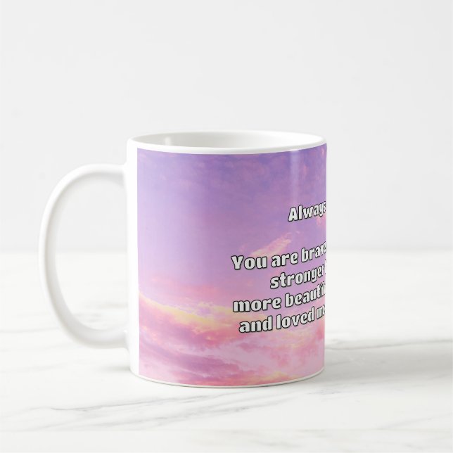 Empath Bravery Positives ermutigendes Zitat Kaffeetasse (Links)
