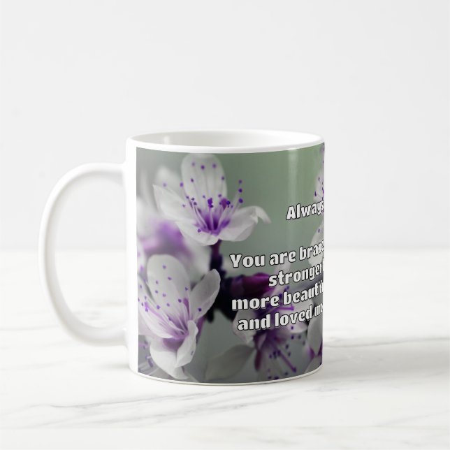 Empath Bravery Positives ermutigendes Zitat Kaffeetasse (Links)